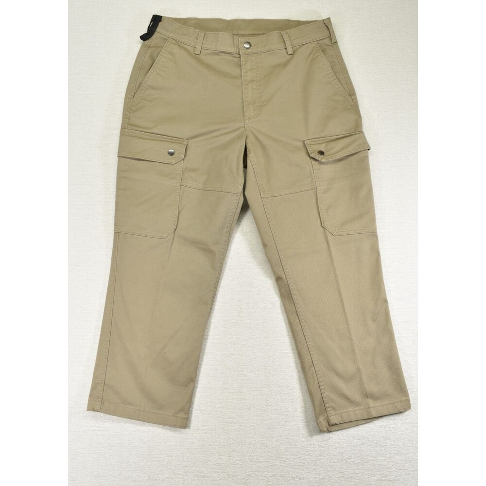 Duluth Trading Co 40 Grit Mens Cargo Work Pants Size 36 Khaki Beige Flex Twill